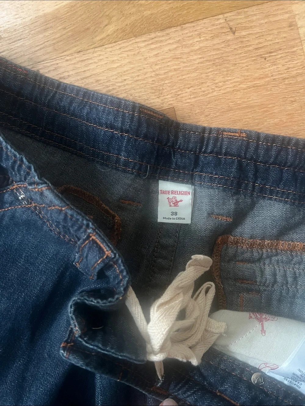 True Religion Dark Blue Cargo Denim Shorts